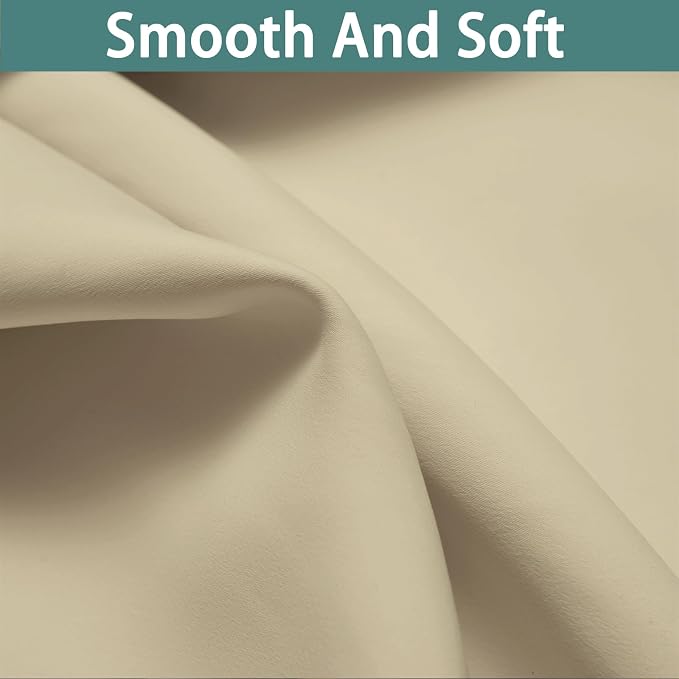 Yakamok Beige Blackout Curtains 84 Inches Long - Image 7