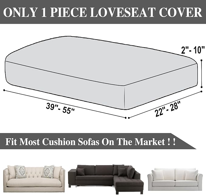 LA MEACK Couch Cushion Cover Loveseat Cover or 2 Seat Sofa Cover Washable - Image 6