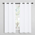 NICETOWN White Lightweight Fabric Curtain Panels, 48 inch Length, Non-Blackout by NICETOWN