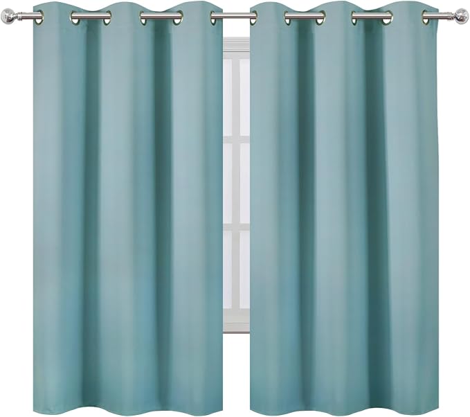 Blackout Curtains 42 x 63 inch/Stone Blue Curtains Set of 2 Panels/Thermal - Image 2