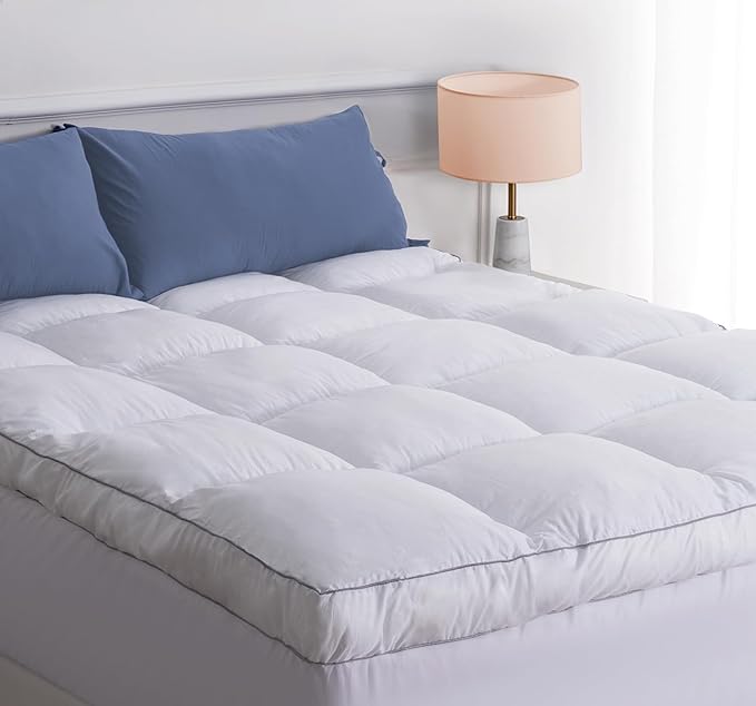 Marine Moon Mattress Topper Twin Plush Pillow Top Mattress Pad/Bed Topper, Fluffy Mattress Pad, Hotel Quality Down Alternative Pillow Topper