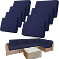 Newwiee 8 Pcs Stretch Patio Outdoor Cushion Covers Replacement, Elastic Fit and by Newwiee