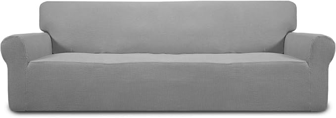 Easy-Going Stretch 4 Seater Oversized Sofa Couch Cover Light Gray | 1-Piece by Easy-Going