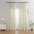 Joydeco Linen Curtains 84 Inch Length 2 Panels Set, Light Filtering Curtains by JOYDECO