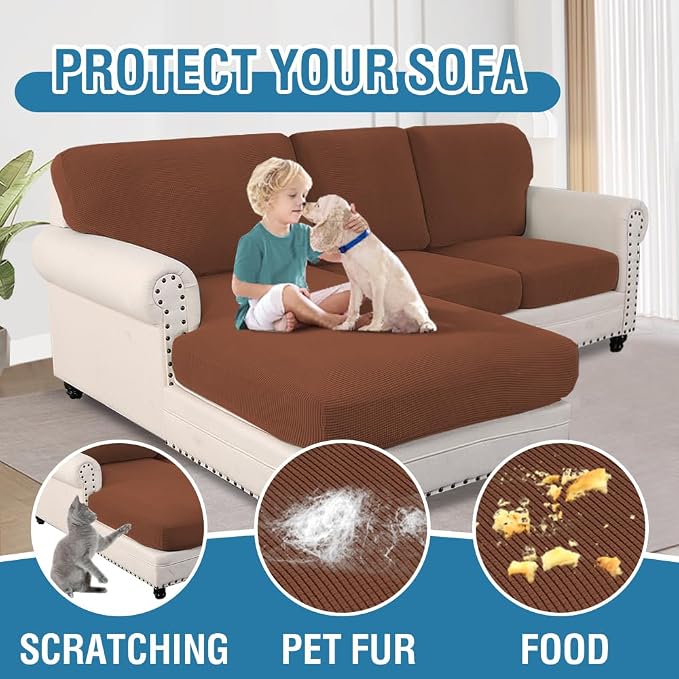 H.VERSAILTEX Sectional Couch Covers 6 Pieces Stretch Sofa Covers - Image 7
