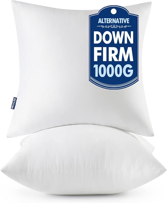 MIULEE 28x28 Euro Pillow Inserts 2 Pack, Throw Pillows by MIULEE