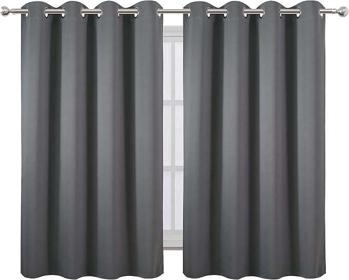 Frost Grey Blackout Curtains/52 x 45 Inch Length Kids Curtains/Set of 2 Panels - Image 2