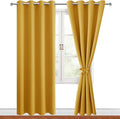 Blackout Curtains for Bedroom, 52 x 96 Inches Long, Mustard Yellow | Thermal by Hiasan