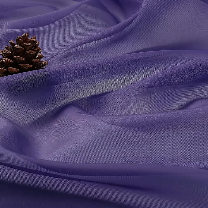 Purple Sheer Curtains 72 Inches Long 2 Panels - Image 4