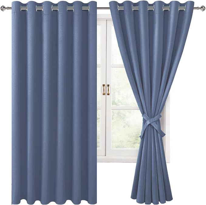 Grommet Blackout Curtains for Bedroom, 70 x 63 Inches, Window Drapes, Living by Hiasan