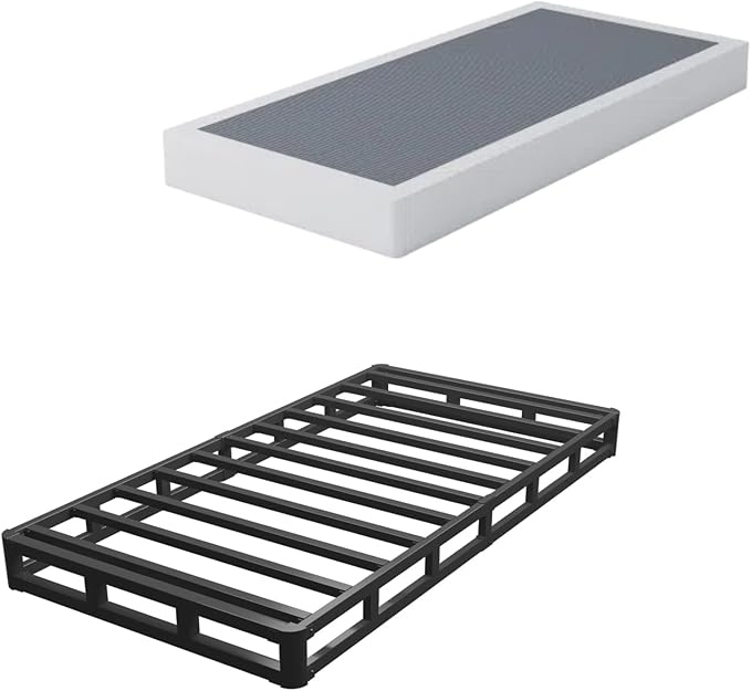 ALDRICH 5 Inch Heavy Duty Metal Twin Box Spring Mattress Foundation 1500lbs Max Weight Capacity/Non-Slip/No Noise/Easy Assembly/Easy Clean Cover