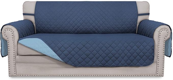 Easy-Going Reversible Couch Cover, 2 Cushion Sofa, Dark Blue/Light Blue | by Easy-Going