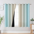 Aqua and Beige Ombre Blackout Curtains by ESTELARTEXTILER