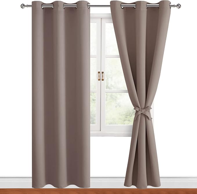 Blackout Curtains for Bedroom, 42 x 84 Inches Long, 2 Panels | Thermal by Hiasan