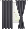 Blackout Curtains for Bedroom, 52 x 63 Inches Length, Dark Grey | Thermal by Hiasan