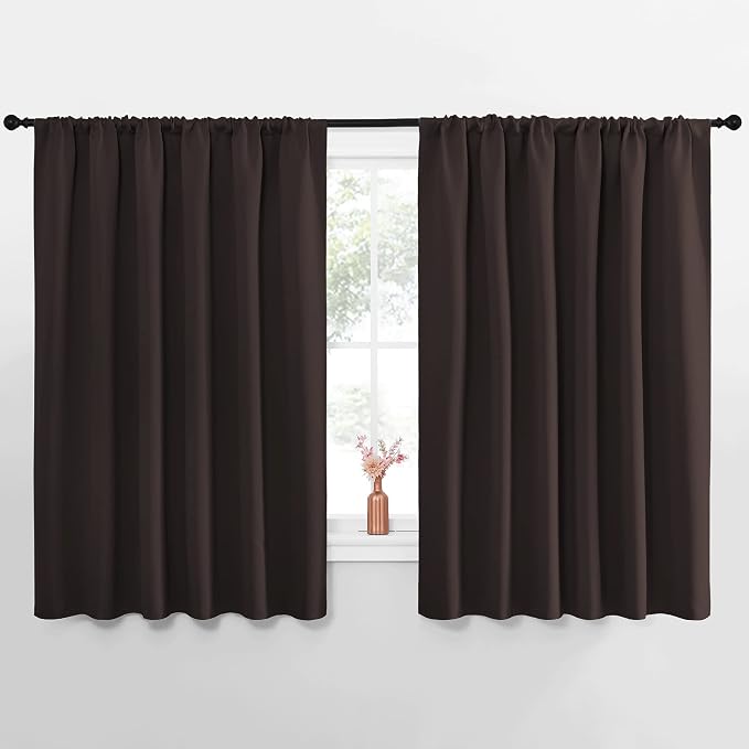NICETOWN Blackout Curtains for Bedroom, Toffee Brown, 1 Pair, 62 by 63-inch by NICETOWN