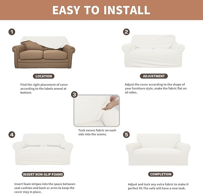 Easy-Going 100% Waterproof Oversized Chair Couch Cover, Stretch Sofa Cover | - Image 5