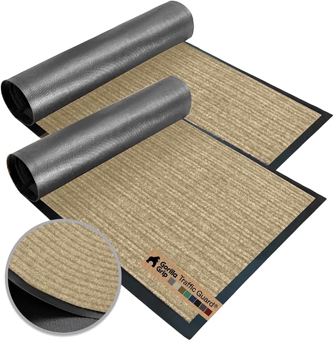GORILLA GRIP Waterproof Traffic Guard Door Mat, 2 Pack Indoor Outdoor Durable by Unknown