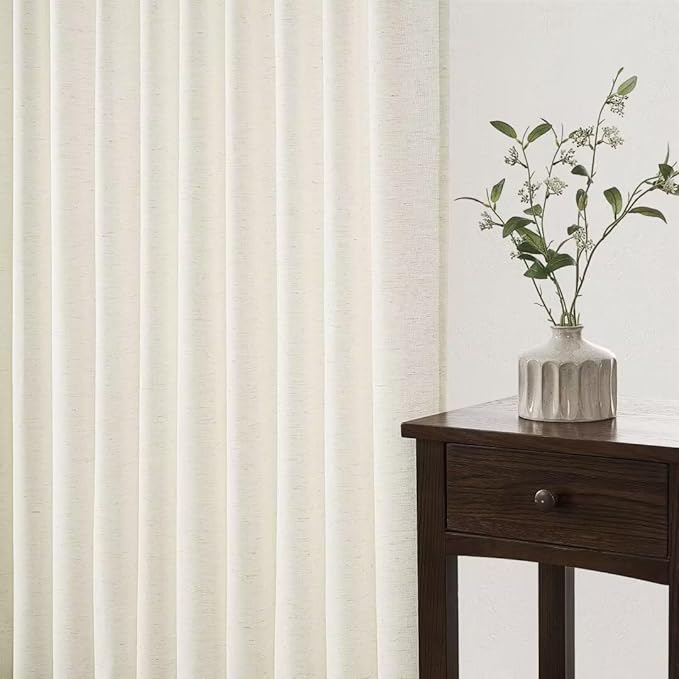Topfinel 102 Inch Curtains 2 Panels Set, Two Packs Pinch Pleat Back Tab Linen - Image 5