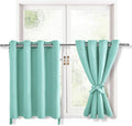 RV Short Blackout Curtains for Bedroom, 2 Panels, Aqua 52 x 30 Inch | Thermal by Hiasan
