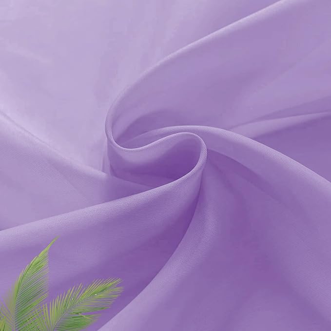 SpaceDresser Basic Rod Pocket Sheer Voile Window Curtain Panels Lavender 1 Pair - Image 5