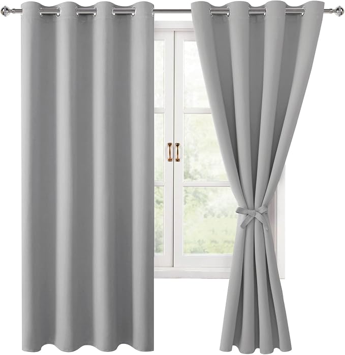 Blackout Curtains for Bedroom, 52 x 63 Inches Length, Window Curtains for by Hiasan