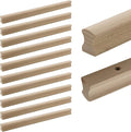 10Pcs Unfinished Beech Wood Solid Furniture Pulls Handles,Unfinished Unpainted Paintable Wooden Cupboard Closet Drawer Handle Pull,Length 11.81",Hole Dis.8.82"
