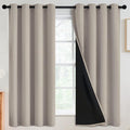 SimpleHome Natural 100% Blackout Curtains Room Darkening Living Room 63L | by SimpleHome