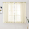 MIULEE Light Cream Sheer Curtains 54 X 63 Inches, 2 Panels | Solid Color by MIULEE