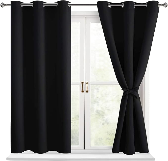 Blackout Curtains for Bedroom, 2 Drape Panels, 38 x 54 Inch | Light Blocking & by Hiasan