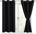 Short Blackout Curtains for Bedroom, 2 Panels, 38 x 45 Inch | Light Blocking & by Hiasan