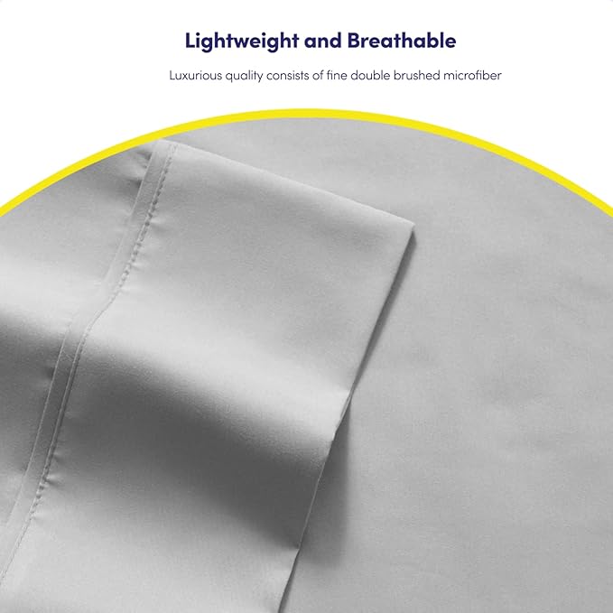 Twin Size Bed Sheets - 4 Piece 1500 Supreme Collection Fine Brushed Microfiber Deep Pocket Twin Sheet Set Bedding - 1 EXTRA PILLOW CASES, GREAT VALUE, Twin, Silver