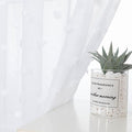 MYSKY HOME Living Room Pom Pom Sheer Curtains - White, Light Filtering, 95Inch Length, Rod Pocket, 52 x 95 inch, 2 Pieces