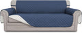 Easy-Going Reversible Couch Cover, 3 Cushion Sofa, Dark Blue/Ivory | Machine by Easy-Going