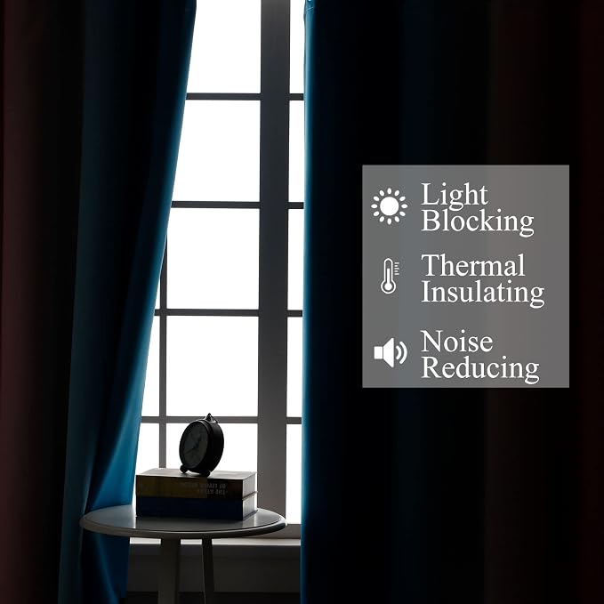 Pink and Blue Ombre Curtains for Bedroom 45 Inch Long | Room Darkening Curtains - Image 3