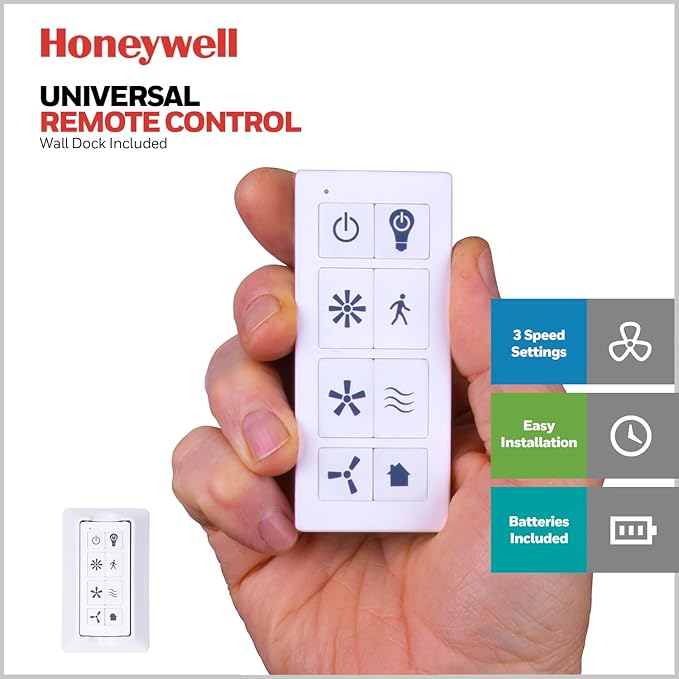 Honeywell Ceiling Fans Xerxes Modern 62 Inch Ceiling Fan with Light, Remote Control Fan, LED Indoor Fan with 8 Blades, Dark Elm and Rough Pine Blade Finish Options, Bronze (50609-01)