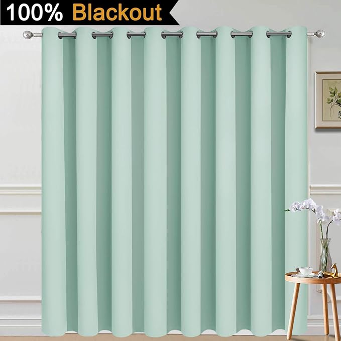 Yakamok Aqua 100% Blackout Patio Door Curtain Panels W100 x L84, 1 Panel | - Image 2