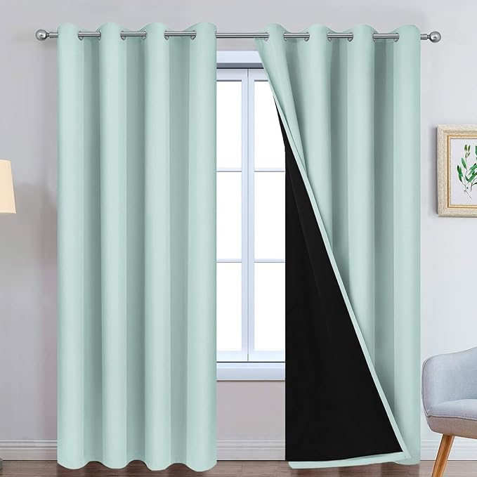 Yakamok Aqua 100% Blackout Curtains 90 Inches Long by Yakamok