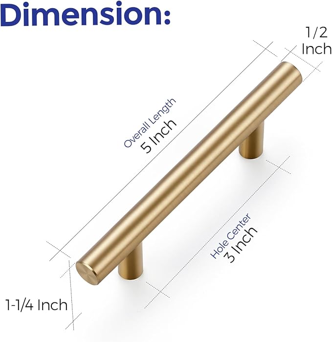 Ravinte 18 Pack 5 Inch Cabinet Pulls Champagne Bronze Stainless Steel Kitchen Drawer Pulls Cabinet Handles 5 InchLength, 3 Inch Hole Center