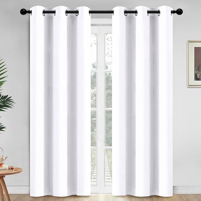 Yakamok Room Darkening Curtains 42x84 inch Length Pure White-Living Room | 2 by Yakamok