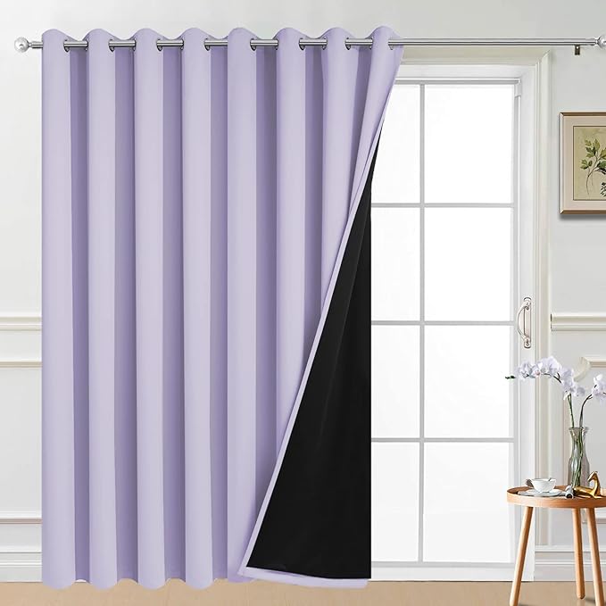 Yakamok Lilac 100% Blackout Patio Door Curtain Panels W100 x L84, 1 Panel | by Yakamok