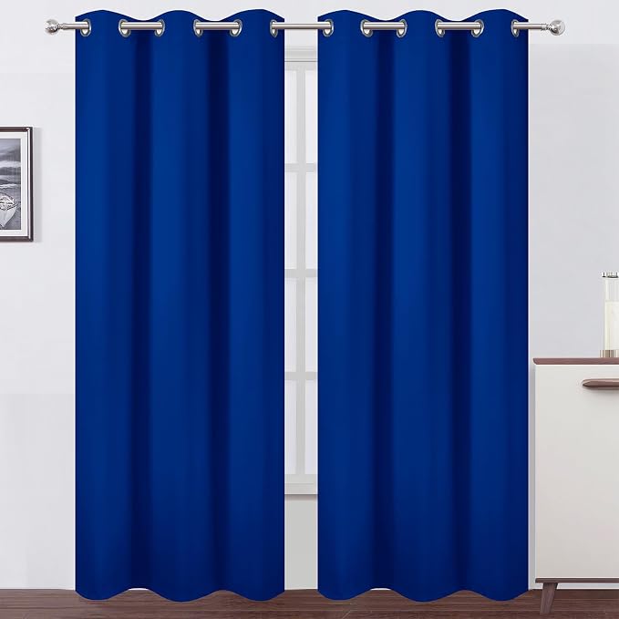 Royal Blue Thermal Blackout Curtains/42 x 84 Inch/Set of 2 Panels Room by Lemomo