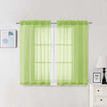 Chyhomenyc Lime Sheer Curtains 45 Inch Long 2 Panels, Light Filtering Short by Chyhomenyc
