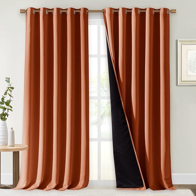 NICETOWN Full Shading Curtains for Windows, Super Heavy-Duty Black Lined by NICETOWN
