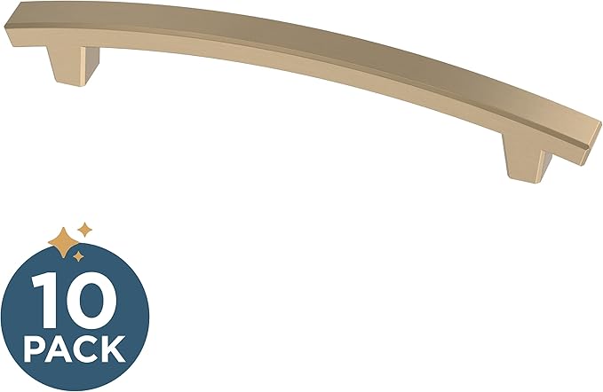 Franklin Brass (10-Pack) – Champagne Bronze Cabinet Handles, 5-1/16 Inch Hole Center, Pulls for Drawers, Kitchen Cabinet Door, Dressers | Pierce