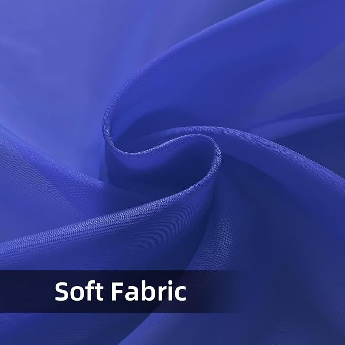 SpaceDresser Basic Rod Pocket Sheer Voile Window Curtain Panels Sapphire 1 Pair - Image 5