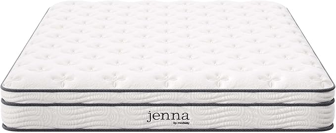 Modway Jenna 8” Innerspring and Memory Foam Queen Mattress With Individually Encased Coils