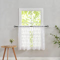 YJ YANJUN Vintage Lace Curtains 30 Inch Length Pair Short White Sheer Kitchen by YJYANJUN