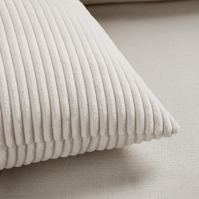 Fancy Homi 2 Packs Cream Lumbar Decorative Throw Pillow Covers 14x24 Inch - Image 5