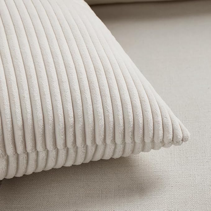 Fancy Homi 2 Packs Cream Lumbar Decorative Throw Pillow Covers 14x22 Inch - Image 5